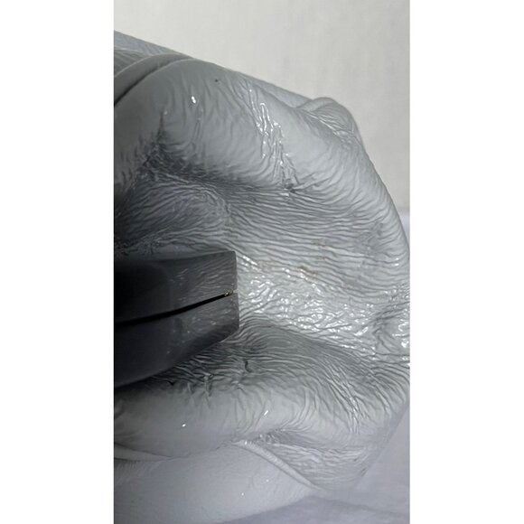 Hobo International Gray Patent Leather Handbag With Polka Dot Lining - Picture 7 of 16